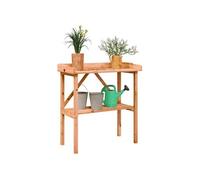 vidaXL Table à Plantes avec Étagère, Support de Pots de Fleurs, Présentoir à Plantes, Support à Plantes Jardin, Marron Bois 156350