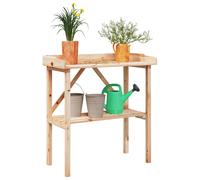 vidaXL Table à plantes avec étagère 78x38x82,5 cm Bois de sapin Gris