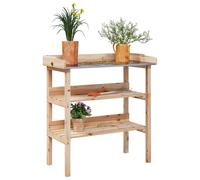 Table à Plantes avec Étagère Support Jardin Terrasse Marron Bois de Sapin vidaXL