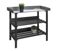 Table À Plantes Hwc-O14, Table De Jardinier Table À Fleurs Étagère À Plantes, Outdoor Bois Sapin Certifié Mvg, 86x92x41cm Anthracite Gris