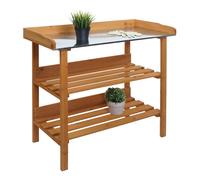 Mendler Table à Plantes HWC-O14, Table de Jardinier Table à Fleurs étagère à Plantes, Outdoor Bois Sapin certifié MVG, 86x92x41cm - Naturel