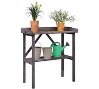 Table à plantes avec étagère gris 78x38x82,5 cm bois de sapin