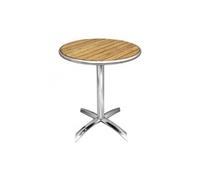 Bolero u424 rond piédestal table bistro frêne flip top, 600 mm, argent