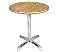 Bolero u424 rond piédestal table bistro frêne flip top, 600 mm, argent