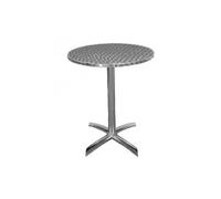 Bolero Table bistro U423 – Plateau basculant rond inox 600 mm, cadre aluminium, H 720 mm