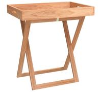 Table à Plateau Pliante Table d'Appoint Salon Marron Bois Massif de Noyer vidaXL