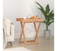Table à Plateau Pliante Table d'Appoint Salon Marron Bois Massif de Noyer vidaXL