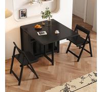 Table à Rabat/Volets rabattables, Gain de Place,Table de l'îlot de Cuisine Portable, Passe de Travail Mobile,pour Maison, Salle à Manger,Cuisine(Black/T 1.4m*2C)