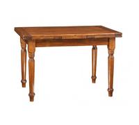 Table À Rallonge En Bois Massif De Tilleul, Finition Noyer L120xpr80xh80 Cm Multicolore