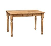 Biscottini Table de Bureau Bois 120x80x80 cm - Table de Cuisine en Tilleul Massif - Table à Manger pour intérieur et extérieur - Table en Bois Massif avec tiroir