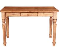 Table À Rallonge En Bois Massif De Tilleul, Finition Noyer Multicolore