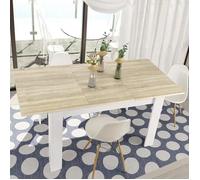 Table à rallonge Midland, Console extensible pour salle à manger, 140-190x90h78 cm, Chêne et Blanc