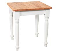 Table À Rallonge Style Champêtre En Bois Massif De Tilleul Avec Structure Antique Blanche Et Plateau En Finition Naturelle Multicolore