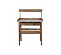 Table à rempoter en bois - Avec accessoires - L 37,9 x l 80,1 x H 113 cm - Marron