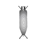 Brabantia - Table à Repasser Taille B - pour Fer Vapeur - Planche a Repasser - pour Les Gauchers et Les Droitiers - Plateau Extra-Stable - pour Fers Jusqu'à 13,5 cm - Titan Oval - 124 x 38 cm