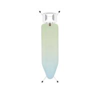 Table à Repasser Brabantia Taille B, 124 x 38 cm - Soothing Sea | 100% Coton Fairtrade | Couche de Mousse de 8 mm | Structure Stable Anti-vacillement | Pliable, Hauteur réglable et Repose-Fer Vapeur