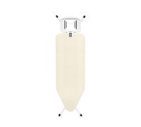Table à Repasser Brabantia Taille C, 124 x 45 cm - Écru | 100% Coton Fairtrade | Stable et Large | Pliable avec Hauteur réglable et Support Solide pour Fer à Vapeur | Certifiée Fairtrade & C2C