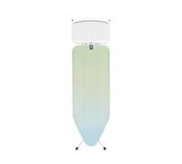 Table à Repasser Brabantia Taille C, 124x45 cm - Soothing Sea | 100% Coton Fairtrade | pour centrales Vapeur | Repose-unité Vapeur en métal Grand Format | Stable et Large | Pliable et réglable