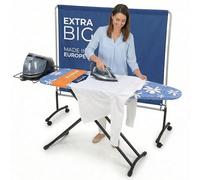 Table à Repasser Grande Pliable Solide Planche Repasser XXL Centrale Vapeur - 130x47cm Surface de Repassage - Fabriqué en EU