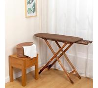 Table a Repasser pour Centrale Vapeur，Planche À Repasser Professionnelle En Bois, Planche À Repasser En Bois Massif, Table De Support De Table À Repasser Pliable, Réglage De La Hauteur Sur 3 Niveaux E
