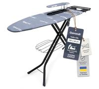 Table à Repasser XXL 130x48 cm - Grande Planche à Repasser Pliable pour Centrale Vapeur - Hauteur Réglable, Prise Intégrée, Jeannette et Repose-Fer - Table de Repassage Stable et Compacte