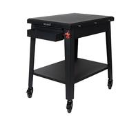 Table à roulettes extérieur BELDEKO ALBERT - acier thermolaqué haute température - plateau supérieur 60×80 cm - roulettes frein Ø 9 cm - accessoire pour four à pizza ou barbecue - marque française