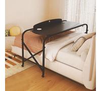 Table à roulettes réglable, bureau portable pour ordinateur portable pour la maison et l'hôpital, hauteur et longueur réglables, design à 4 roues pour une mobilité et un confort sans effort