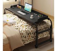 Table à Roulettes Réglable En Hauteur,Table D'ordinateur Portable Pour Lit Mobile Bureau Roulant Rétractable Bureau Portable Pour Lit Ou Fauteuil Inclinable(Color:Noir)