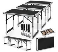 Table à tapisser - TECTAKE - Lot de 3 tables à tapisser pliables en aluminium, réglable sur 4 niveaux, 300 x 60 x 73 - 94 cm - Noir