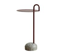 Table à thé Basse Table d'appoint de canapé en Fer Basse Maison Moderne d'angle Pierre Rangement avec poignée(Red)