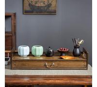 Table à thé et étagère de rangement, design antique pour tasse à thé et théière, idéale pour la méditation et l'autel Puja avec tiroir de rangement