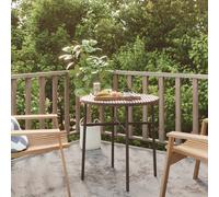 Table à Thé Gris 45 cm Résine Tressée Jardin Balcon Patio Extérieur vidaXL