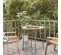 Table à Thé Gris 45 cm Résine Tressée Jardin Balcon Patio Extérieur vidaXL