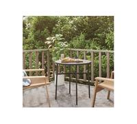 Table à thé Noir 45 cm Résine tressée