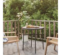 Table à Thé Noir 45 cm Résine Tressée Jardin Balcon Patio Extérieur vidaXL