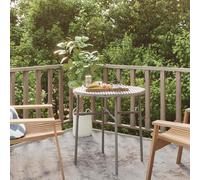 Table à Thé Noir 45 cm Résine Tressée Jardin Balcon Patio Extérieur vidaXL