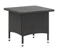 vidaXL Table à Thé Table Basse Terrasse/ de Salon/de Jardin/d'Extérieur Table d'Appoint Noir 50x50x47 cm Résine Tressée