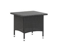 vidaXL Table à thé en résine tressée 50x50x47 cm Noir
