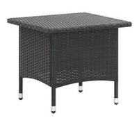 vidaXL Table à thé en résine tressée 50x50x47 cm Noir