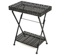 Table à Thé Pliante Style Vintage Métal Noir Table à Manger de Cuisine vidaXL