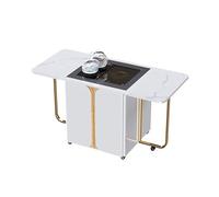 Table à thé Table basse pliante et relevable, table à thé Kung Fu de bureau, rectangulaire extensible en pierre