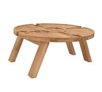 Table à Vin Pliante en Bois, Table de Pique-Nique élégante avec Support de Verre à Vin pour Dîner en Plein Air et Cour, Diamètre 11,8 Pouces, 806g