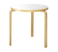 Table Aalto 90B Ø75cm clear lacquered solid birch base