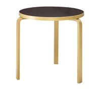 Table Aalto 90B Ø75cm clear lacquered solid birch base