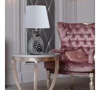 Table Accumulateur Luminaire de Bureau Abat-Jour Ananas Design Argent