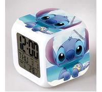 Table Activite - Jouet D'Activite Lilo et Stitch LED 7 Changement de Flash Couleur Réveil Numérique