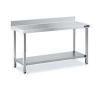 Table Adossée en Inox avec 1 étagère Profondeur 600 mm