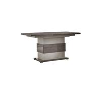 Table Allongeable 160-200cm Gris Metallisé et Gris Mat Pied Central - AUXANE -