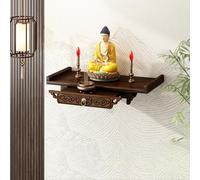 Table Altar, table altar de sanctuaire personnel mural, niche de bouddha, support de statue d'étagère de bouddha,。God Of Wealth Cabinet Guanyin Cabinet Used to Place Photos, Souvenirs etc(Wall-mounted