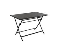 Table de jardin pliante rectangulaire ""Azua"" graphite 4 places en aluminium traité époxy - Hespéride